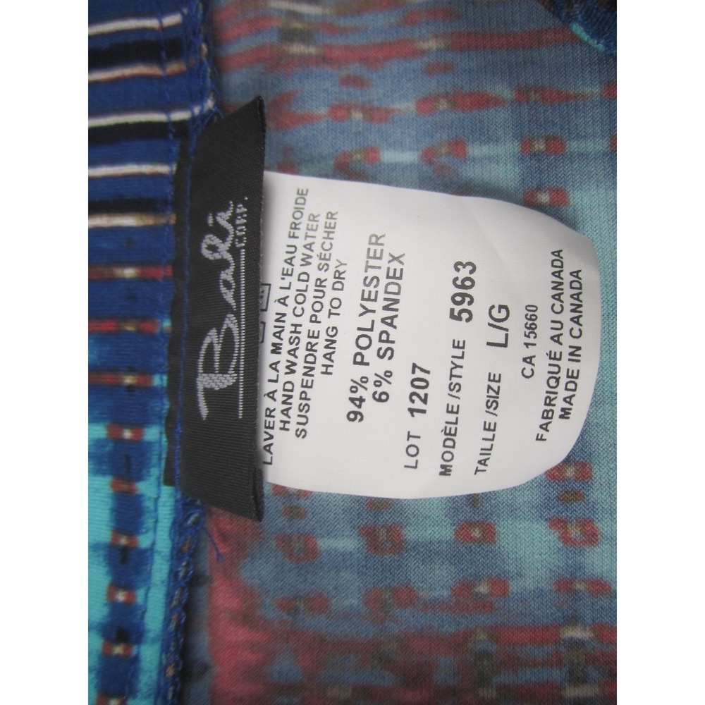 Joseph Ribkoff Shirt Womens Large Multicolor Tunic‎ High Low Hem Split Neck 5963 - Picture 3 of 7